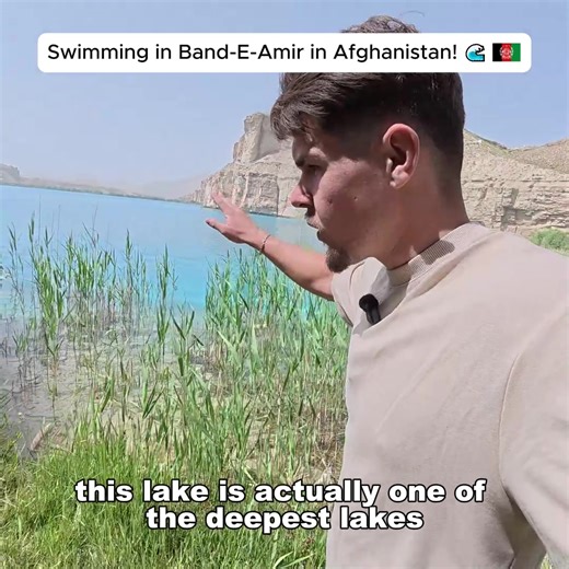 Swimming in Band-E-Amir in Afghanistan 🏊 #afghanistan #usa🇺🇸 #travel #travelling #mattshoe