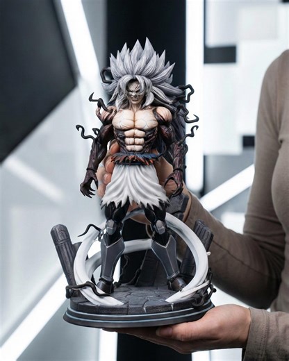 Cyberpunk Anime Krieger 3D Modell | Spiky Hair Berserker Miniatur (STL Datei) - Etsy.de