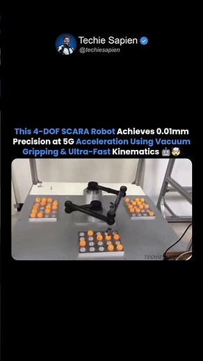 This 4-DOF SCARA Robot Hits 0.01mm at 5G Using Vacuum Gripping 🤖⚡