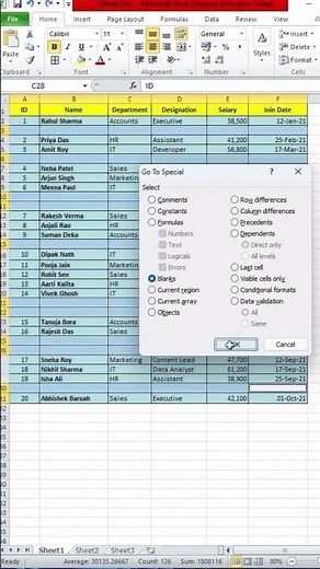 How to Remove Blank Cells in Excel | Excel Tips for Beginners#excel #exceltips #excelshortcuts