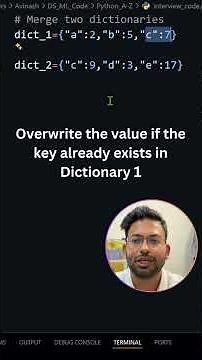 Merge Dictionary and Overwrite the value if the key already exists in Dictionary 2 #python #coding