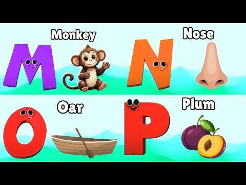 "A for Apple , A for Ant " | Phonics Song Two Words - ABC Phonics Song - Toddler learning Video