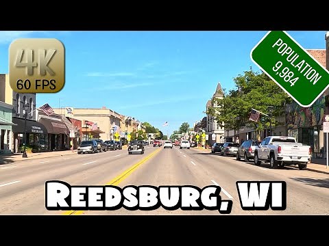 Driving Around Small Town Reedsburg, Wisconsin in 4k Video