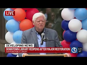Hartford Public Library celebrates reopening after flooding damage