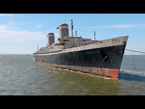 SS United States - The Final Voyage: Drone Video to Mobile for Reef Prep