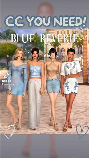 Sims 4 CC YOU NEED 🌊 Blue Reverie Collection by LiyahSim | Coastal Summer CAS CC