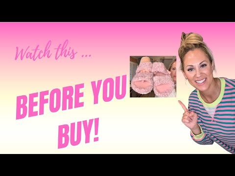 EverFoams Memory Foam Womens Fuzzy Open-toe Slippers Demo