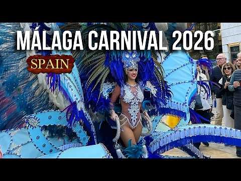 Málaga Carnival Grand Parade 2026 🎭 | Colorful Costumes & City Streets Celebration 4K