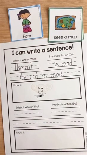 ✍️ Helping students write complete sentences just got easier! If your students struggle with sentence structure, this hands-on Build a Sentence resource gives them structured practice with subjects and predicates—while making writing fun! ✅ Reinforces who/what (subject) do/action (predicate) ✅ Builds sentence fluency through reading, writing, and drawing ✅ Encourages creativity while keeping writing structured ✅ Perfect for small groups, literacy stations, or independent work With ready-to-use s