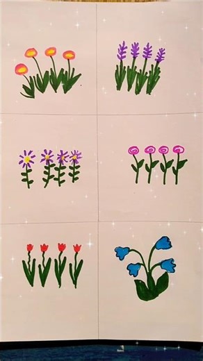 6 Simple Flower Designs for Beginners ✨ #art #drawing #easydrawing #shorts