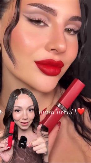 Fer Lopez on Instagram: "¿El labial rojo perfecto si existe? Este labial dice ser universal, es decir que favorece a todos los tonos de piel🤭 Ami me encanta! 👉 El labial está agregado en mis favoritos de Amazon (link en mi bio) #LorealParis #RedLipInspo #CelebrityMakeup #KendallJennerLook #MakeupReels LabialRojo BeautyLatina MakeupFavorites AmazonFinds"