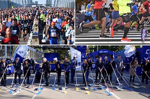 Painting the line for the NYC Marathon