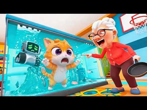 Granny TRAPPED Me In The Fish Tank!! 😿 (I Am Cat VR)