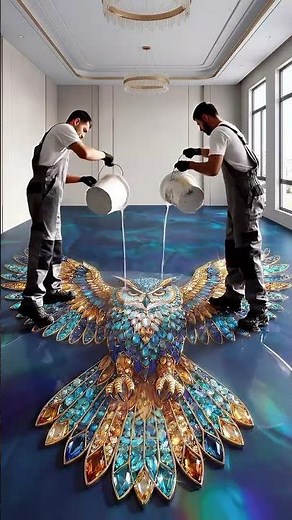 Crystal Owl Epoxy Floor Reveal! 🦉✨
