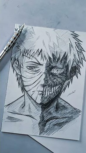 Drawing Obito Uchiha In Timelapse