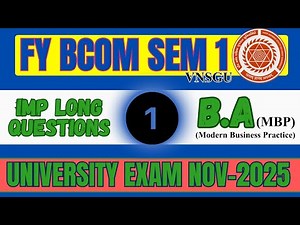 FY BCOM SEM 1 | BA (MODERN BUSINESS PRACTICE) | IMP LONG QUESTIONS PART 1| E-ABHYASU