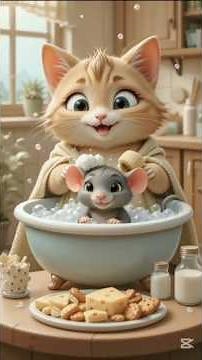 cat eating mouse 🐁 #cat #cartoon #animals #funny