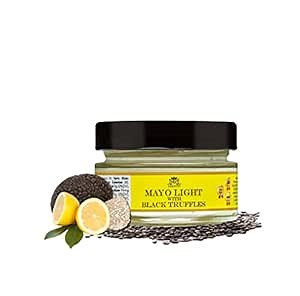 Tartufi Light Mayonnaise with Black Truffle, Gourmet Dipping Side Dip Sauce, Vegan, Eggless Mayo, Low Calorie, Gluten Free, Non-GMO, 110g
