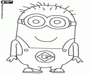 Minion with two eyes coloring page printable game