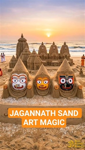 Divine Sand Art of Jagannath, Subhadra & Balram | Beach Timelapse 🙏