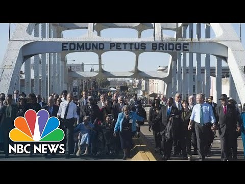John Lewis’ Body Carried Over Historic Edmund Pettus Bridge | NBC News