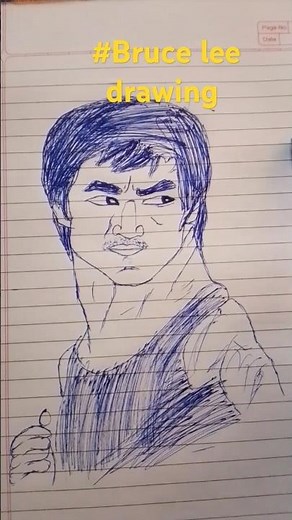 how to draw Bruce lee easy drawing #brucelee drawing master of kung fu #shortfeed #sarchfeed#1k