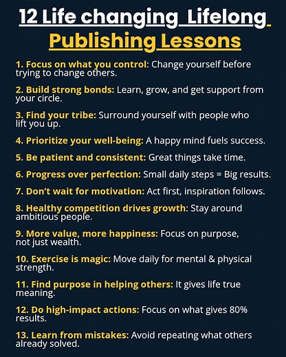 18K views · 125 reactions | 12 Life Changing Lifelong Publishing Lessons. | booksforaspirants | Facebook