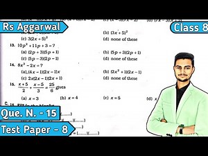 Test Paper 8 Q15 | Linear Equations | Rs Aggarwal Class 8 | CBSE | MD Sir