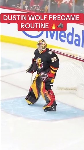 DUSTIN WOLF PREGAME JUMP 🔥🐺 #nhl #hockey #hockeysports #warmup #jump #wolf #highlights #nhlintrend