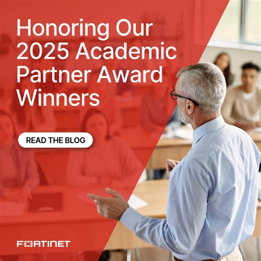👏 Congratulations to our 2025 Academic Partner Award winners! From providing hands-on cybersecurity learning opportunities to exceptional student achievements, these academic institutions and individuals are driving impact in cybersecurity education around the globe, leveraging our #Fortinet Training Institute curriculum. 🌎 Explore how they’re helping us close the skills gap and build tomorrow’s cyber workforce: https://ftnt.net/61804Nh04 | Fortinet