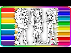Drawing and Coloring Equestria Girls | Easy My Little Pony Art Tutorial