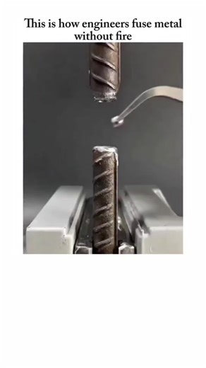 FUN TIME on Instagram: "Engineers can fuse metal without a single flame by using a technology called friction welding, one of the coolest breakthroughs in modern manufacturing. Instead of melting metal with fire, it uses pure mechanical energy. When two metal pieces are pressed together and spun or rubbed at extreme speed, the friction generates intense localized heat. But here’s the twist: the metal never fully melts. It softens just enough for its molecules to bond. That means the joint become