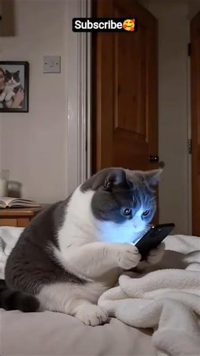 New viral cute cat using phone secr#comedy short#🤣🤣🤓