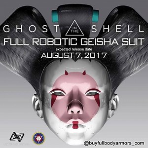 1.3K views · 15 reactions | Check out the design for our full robotic Geisha helmet (with kimono) from Ghost in the Shell Movie!! ~ Expected release August 7, 2017!! Follow our Instagram @buyfullbodyarmors_com and stay tuned for more updates! ~ www.buyFullBodyArmors.com | Full Body Armors - Replica Costume Shop | Facebook