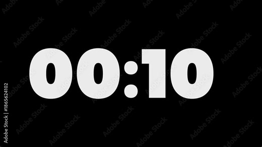 10 second timer, countdown, digital stopwatch