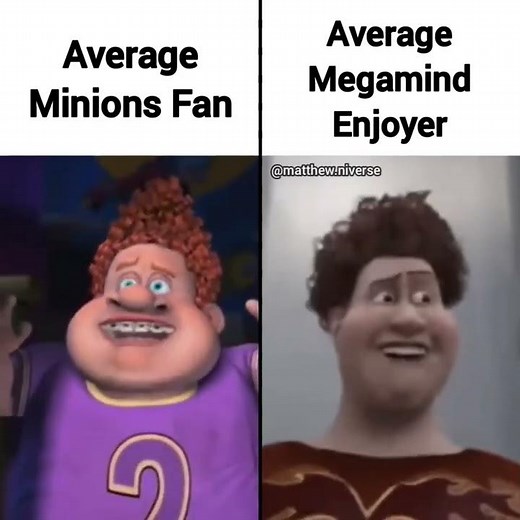 Giga Chad Meme but it's Snotty Boy from Barnyard and Hal Stewart from Megamind
