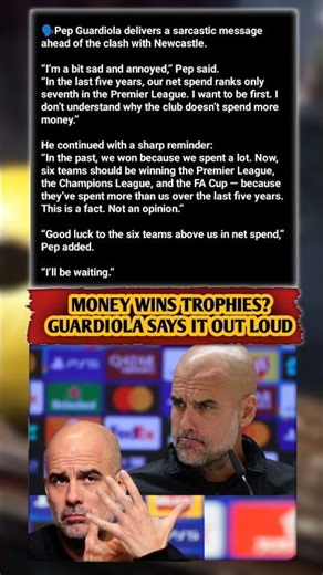 SPEND MORE IF YOU WANT TO WIN” — PEP’S MESSAGE GOES VIRAL #football #pepguardiola #shorts #fyp