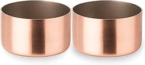 Mauviel M'Passion Copper & Stainless Steel 2-Piece Souffle Mold Set, Made In France
