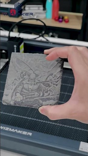 Mesmerizing Laser Engraving on Slate Coaster 🪓✨ #wizmaker #lasermachine