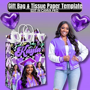 Graduation Gift Bag Sticker Label and Tissue Paper Template, Class of 2026 Party Favor Bag Custom Digital Download - Etsy