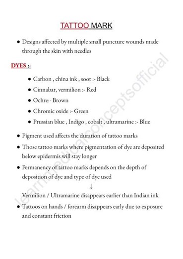 Tattoo mark 📝 #mbbs #viral #trending #notes #music @medicalcocepts28