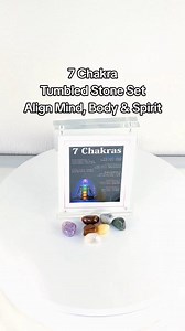 Bring your energy into harmony with the 7 Chakra Tumbled Stone Set, seven natural crystals, each tuned to a different energy center in the body. Perfect for meditation, reiki, or as a mindful daily companion. #chakras #crystalenergy #chakracrystals #meditationcrystals #tumbledstones | Laterra Gems | Facebook