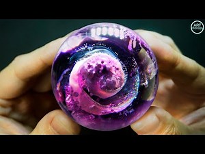 Resin art sphere, Alcohol ink in resin, Epoxy resin. 3D RESIN Art. DIY