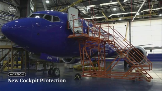 After years of delays, new secondary barriers protecting airline cockpits are beginning to take flight. Inside a Southwest Airlines hangar at Phoenix Sky Harbor Airport, CBS News was given an early look at the airline's brand-new Boeing 737 MAX with the secondary barrier. | CBS Evening News
