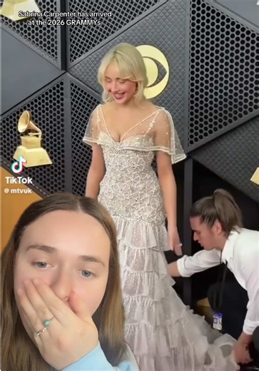 omg omg omg she looks STUNNING!!! STOP this look is EVERYTHING!! 🥹🩵 Sabrina Carpenter on the Red Carpet of the 68th GRAMMY awards! @Sabrina Carpenter @Team Sabrina @Polydor Records @GRAMMYS #sabrinacarpenter #teamsabrina #sabrina #grammys #fyp