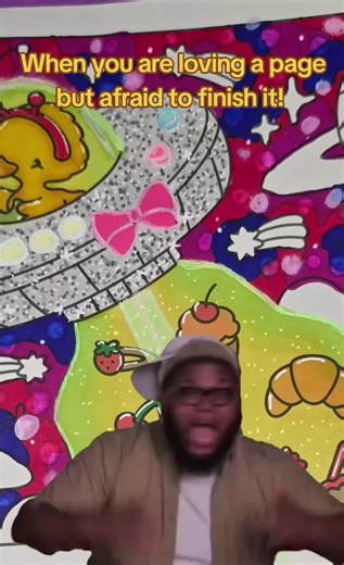 Anyone else vibing with a page and then get stuck! It's either gonna make it or break it🤣🤣🤣 #coloringcommunity #ColorWithMe #coloringbook