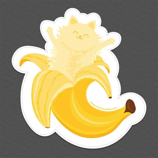 Banana Cat Sticker - Etsy
