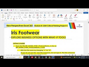 Excel 365 Module 8 SAM Critical Thinking Project C | Iris Footwear