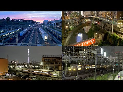 [4K] 東京夜景 : 鉄道のある風景（夜編） Night Landscape with train in TOKYO,JAPAN