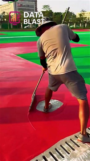 How Basketball Courts Get Painted #shorts